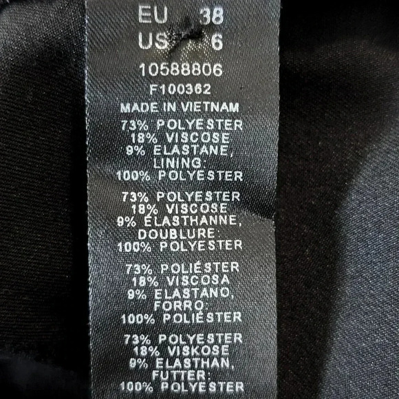 ASOS Design Black Dress Pants Size 6 Straight Leg Stretch Career Pockets - Picture 8 of 9